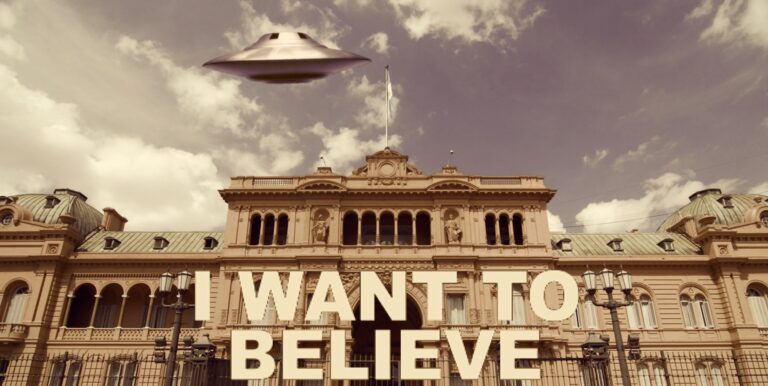 La conspiración más idiota – Casa Rosada como poster I Want To Believe de X-Files