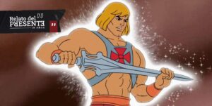 Poderosos - Frame de He-Man con la espada en ambas manos.